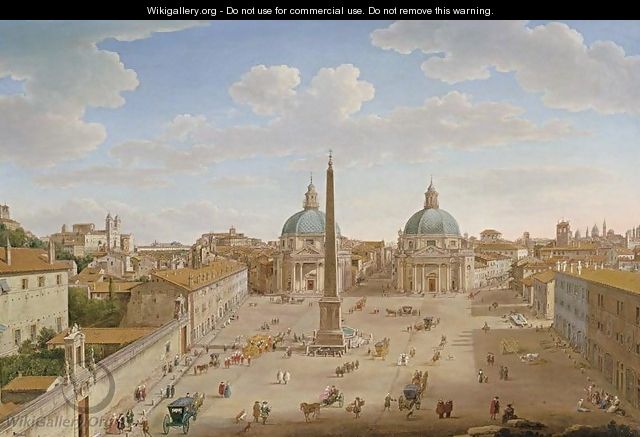 Roma- Piazza del Popolo 1750 - Hendrik Frans van Lint (Studio Lo)