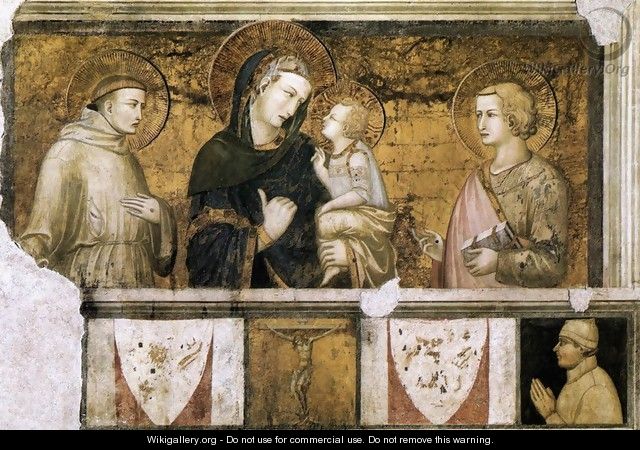 Madonna with St Francis and St John the Evangelist c. 1320 - Pietro Lorenzetti