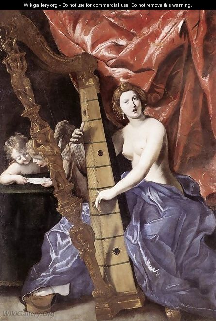Venus Playing the Harp (Allegory of Music) 1630-34 - Giovanni Lanfranco