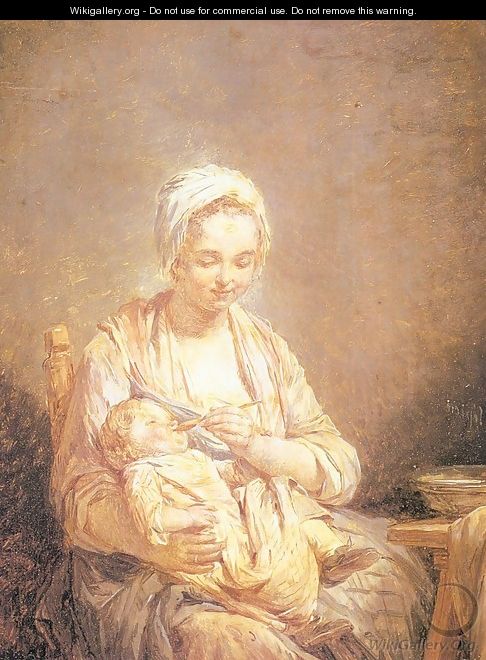 A Mother Feeding her Child 1774 - Nicolas-Bernard Lepicier