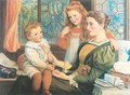 Mrs. Norman Hill and Children 1897 - Arthur Hughes