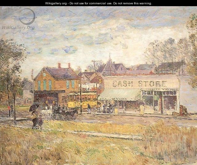 End of the Trolley Line, Oak Park, Illinois 1893 - Childe Hassam
