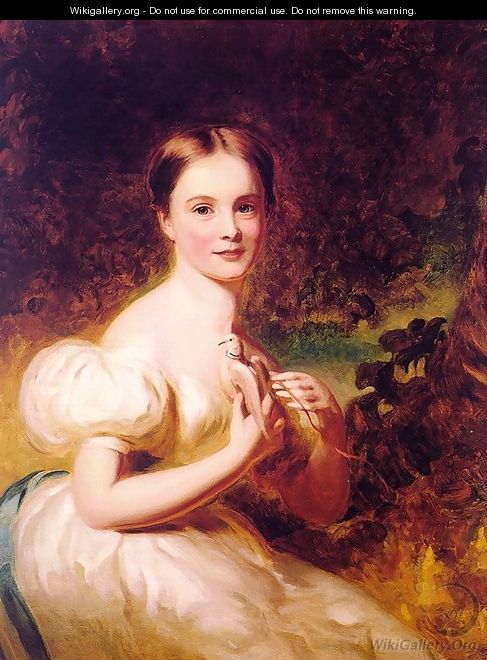 Portrait of a Young Girl with a Dove - George Henry Harlow