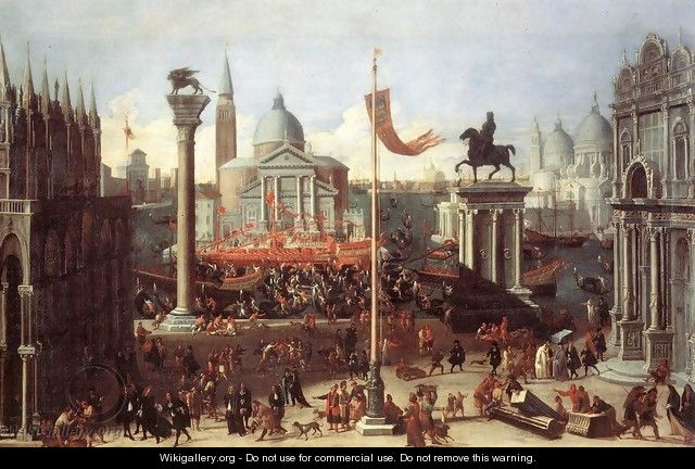 Imaginary Scene with Venetian Buildings 1670-75 - Joseph the Younger Heintz
