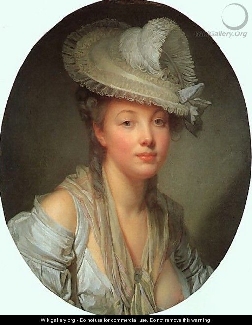 Young Woman in a White Hat 1780 - Jean Baptiste Greuze