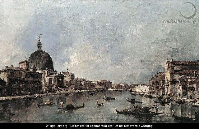 The Grand Canal with San Simeone Piccolo and Santa Lucia 1780s - Francesco Guardi