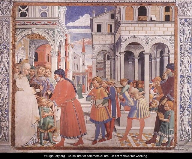 The School of Tagaste (scene 1, north wall) 1464-65 - Benozzo di Lese di Sandro Gozzoli