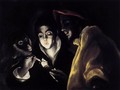 An Allegory with a Boy Lighting a Candle in the Company of an Ape and a Fool (Fábula) 1589-92 - El Greco (Domenikos Theotokopoulos)