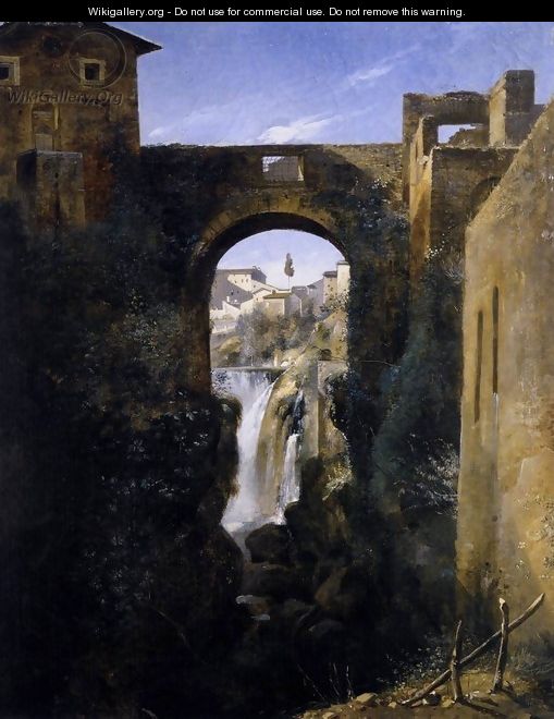 The San Rocco Bridge and the Grand Waterfall at Tivoli c. 1806 - Francois-Marius Granet