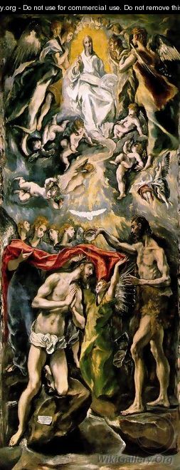 The Baptism 1596-1600 - El Greco (Domenikos Theotokopoulos)