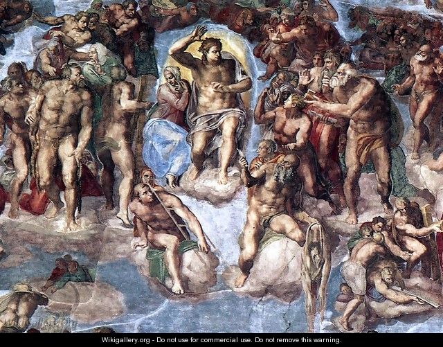 Last Judgment (detail-1) 1537-41 - Michelangelo Buonarroti