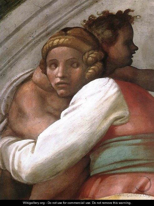 Josiah - Jechoniah - Shealthiel (detail-1) 1511-12 - Michelangelo Buonarroti