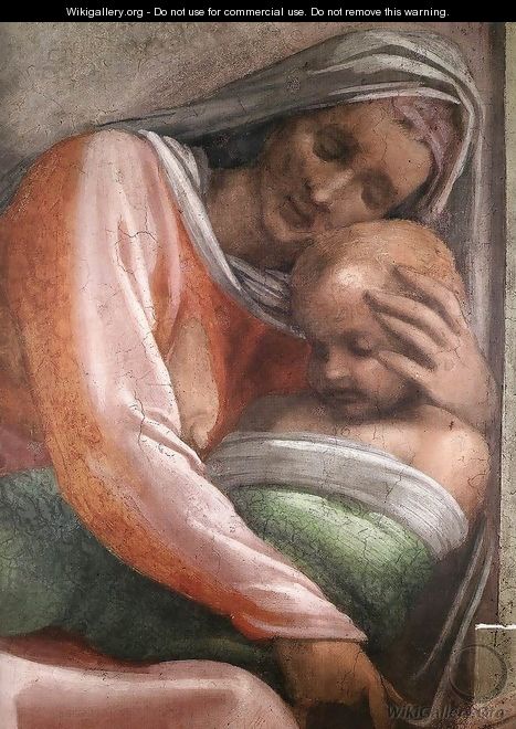 Salmon - Boaz - Obed (detail-1) 1511-12 - Michelangelo Buonarroti
