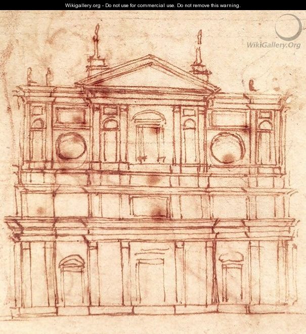 Project for the facade of San Lorenzo, Florence c. 1517 - Michelangelo Buonarroti