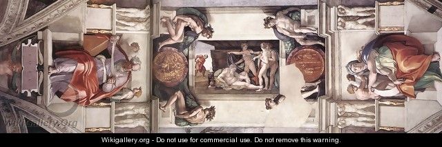 The first bay of the ceiling 1508-12 - Michelangelo Buonarroti