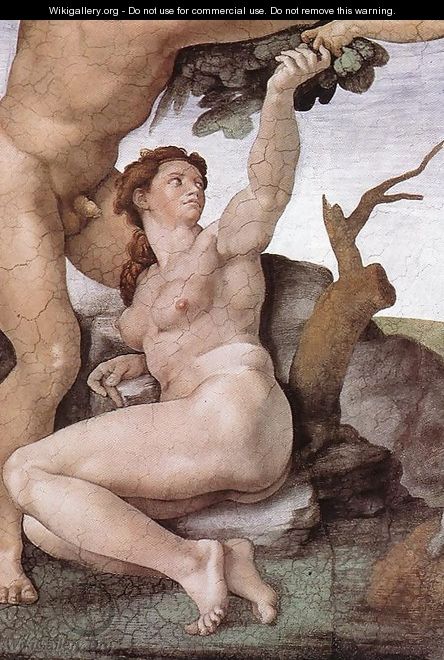 The Fall and Expulsion from Garden of Eden (detail-6) 1509-10 - Michelangelo Buonarroti