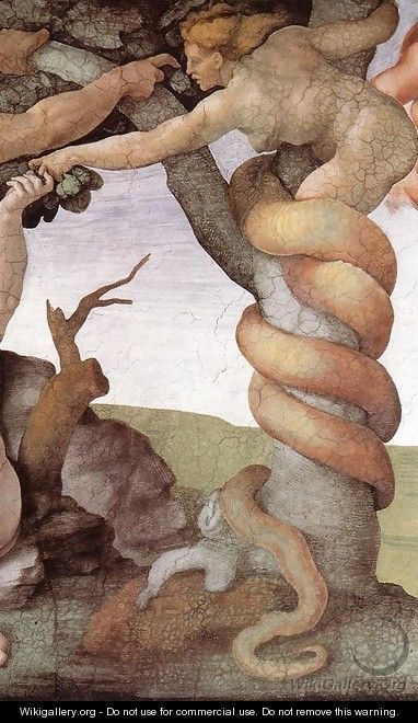 The Fall and Expulsion from Garden of Eden (detail-2) 1509-10 - Michelangelo Buonarroti
