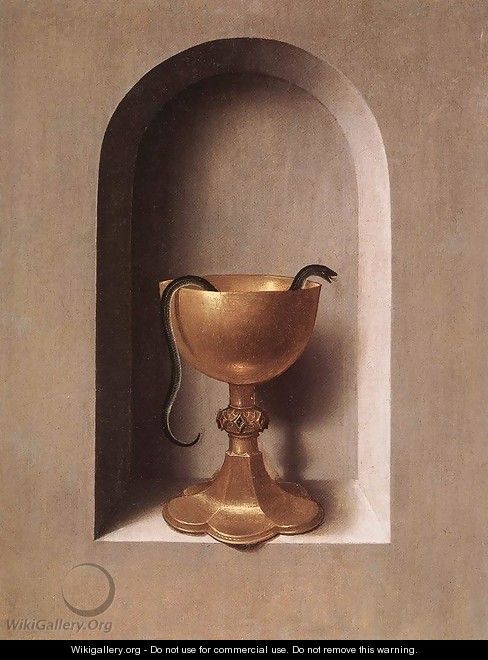 St John and Veronica Diptych (reverse of the right wing) c. 1483 - Hans Memling