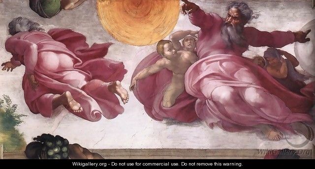 Creation of the Sun, Moon, and Plants 1511 - Michelangelo Buonarroti