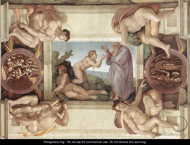 Creation of Eve (with ignudi and medallions) 1509-10 - Michelangelo Buonarroti