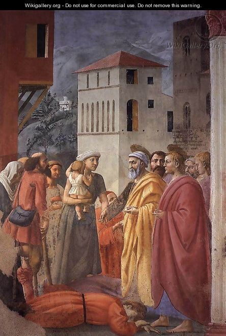 The Distribution of Alms and the Death of Ananias 1426-27 - Masaccio (Tommaso di Giovanni)