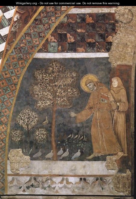 Scenes from the Life of St Francis- Francis Preaching to the Birds 1260-80 - Master of St Francis