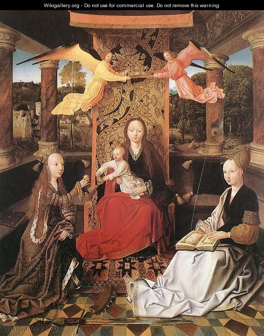 Madonna and Child with Sts Catherine and Barbara - Master of Hoogstraeten