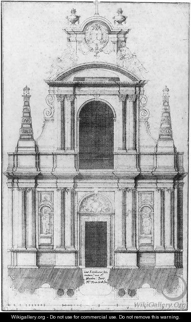The Facade of the Church of the Feuillants, Paris 1660 - Jean I Marot