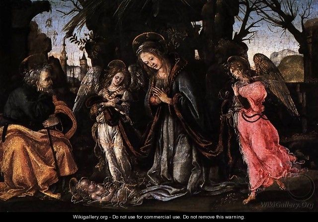 The Nativity with Two Angels c. 1490 - Filippino Lippi