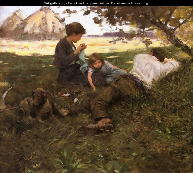 Family Resting under a Tree - Frederick Judd Waugh