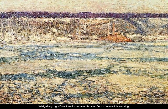 Ice on the Hudson - Frederick Childe Hassam