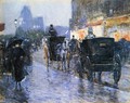 Horse Drawn Cabs at Evening, New York 2 - Frederick Childe Hassam