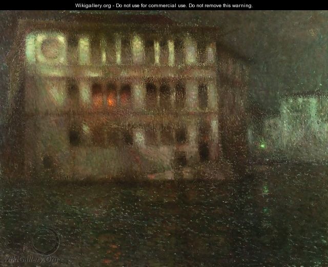 The Old Palace, Moonlight, Venice - Henri Eugene Augustin Le Sidaner