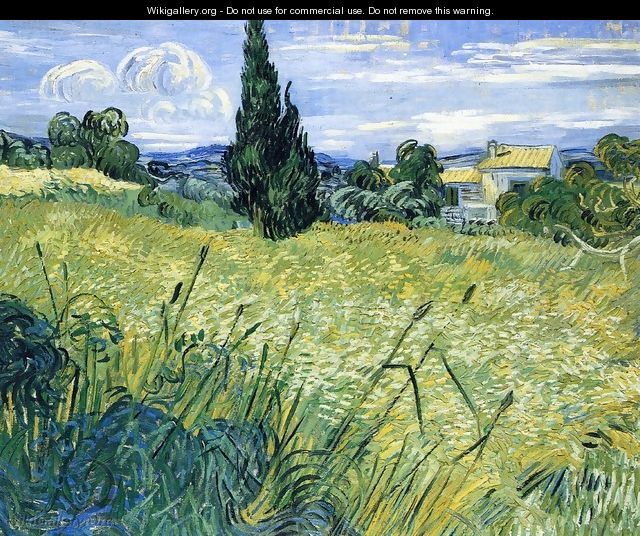 Wheatfield with Cypress - Vincent Van Gogh