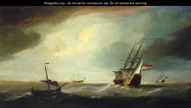 English and Dutch Men of War in a Swell - Thomas Allen