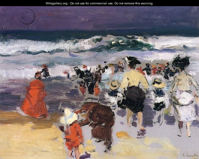 The Beach at Biarritz (sketch) - Joaquin Sorolla y Bastida