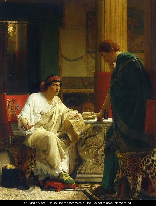 Vespasian Hearing from One of His Generals of the Taking of Jerusalem by Titus - Sir Lawrence Alma-Tadema