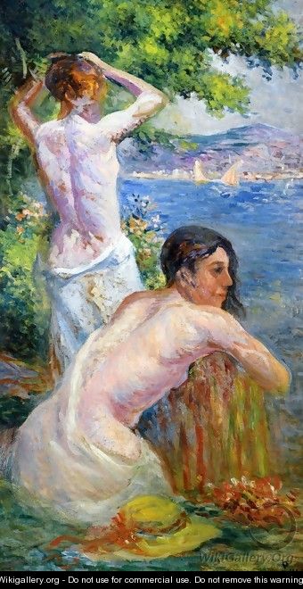 Saint Tropez, Two Woman by the Gulf - Maximilien Luce
