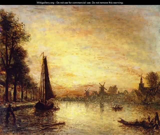 Boats at the Quay, Holland - Johan Barthold Jongkind