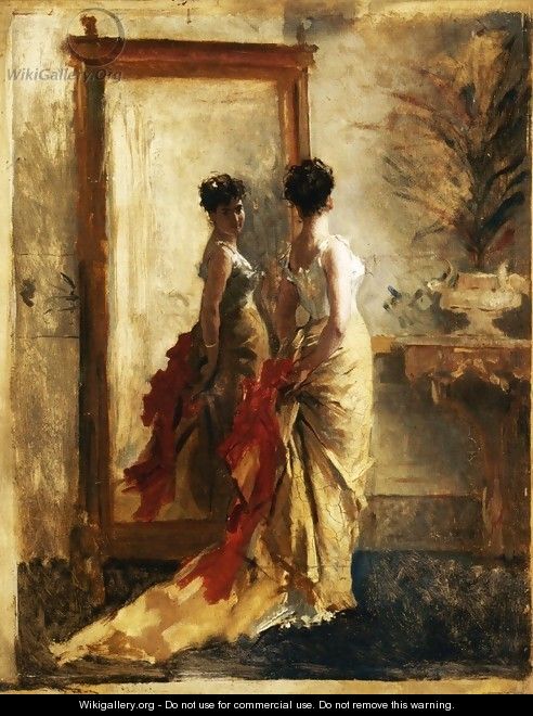 Woman in front of a Mirror - Mose Bianchi