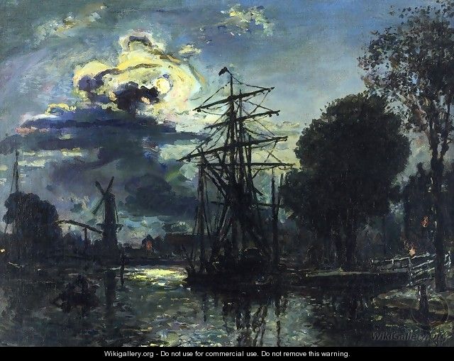 Canal in the Moonlight - Johan Barthold Jongkind