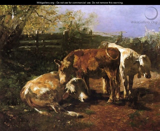 Group of Three Cows - Anton Braith