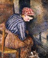 Peasant Woman Warming Herself - Camille Pissarro