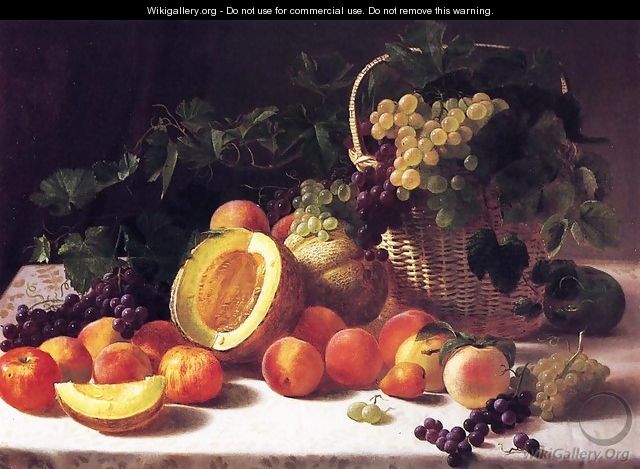 Still Life with Basket of Grapes - George Hetzel