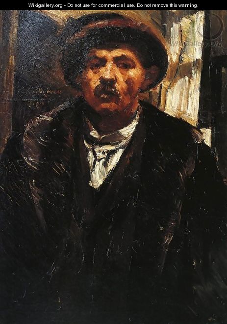 Self Portrait in a Fur Coat and a Fur Cap - Lovis (Franz Heinrich Louis) Corinth