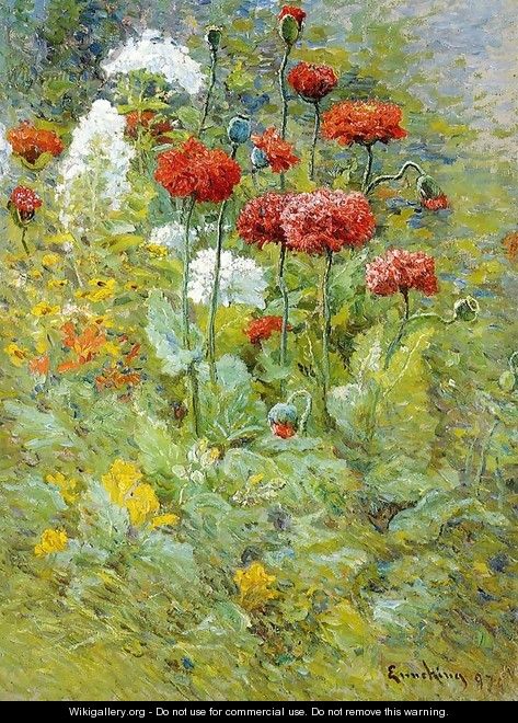 Flowers in a Garden - Edward Chalmers Leavitt