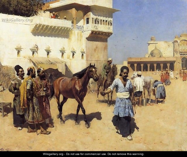 Horse Market, Persian Stables, Bombay - Edwin Lord Weeks