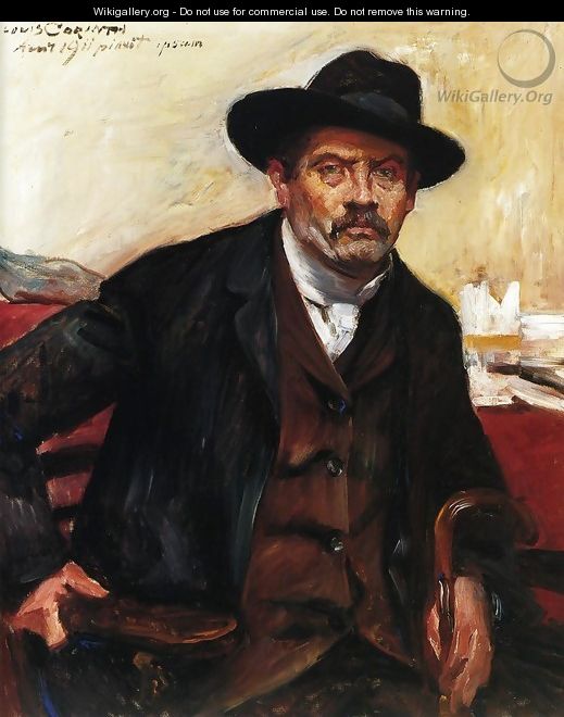 Self Portrait in a Black Hat - Lovis (Franz Heinrich Louis) Corinth