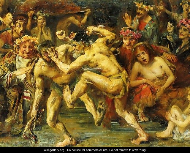 Odysseus Fighting with the Beggar - Lovis (Franz Heinrich Louis) Corinth