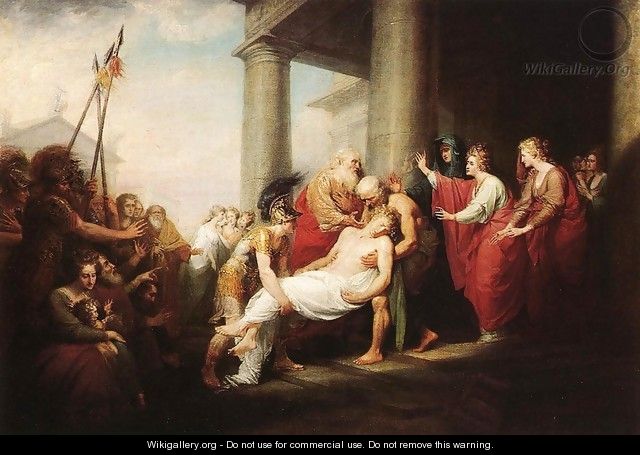 Priam Returning to His Family with the Dead Body of Hector - John Trumbull